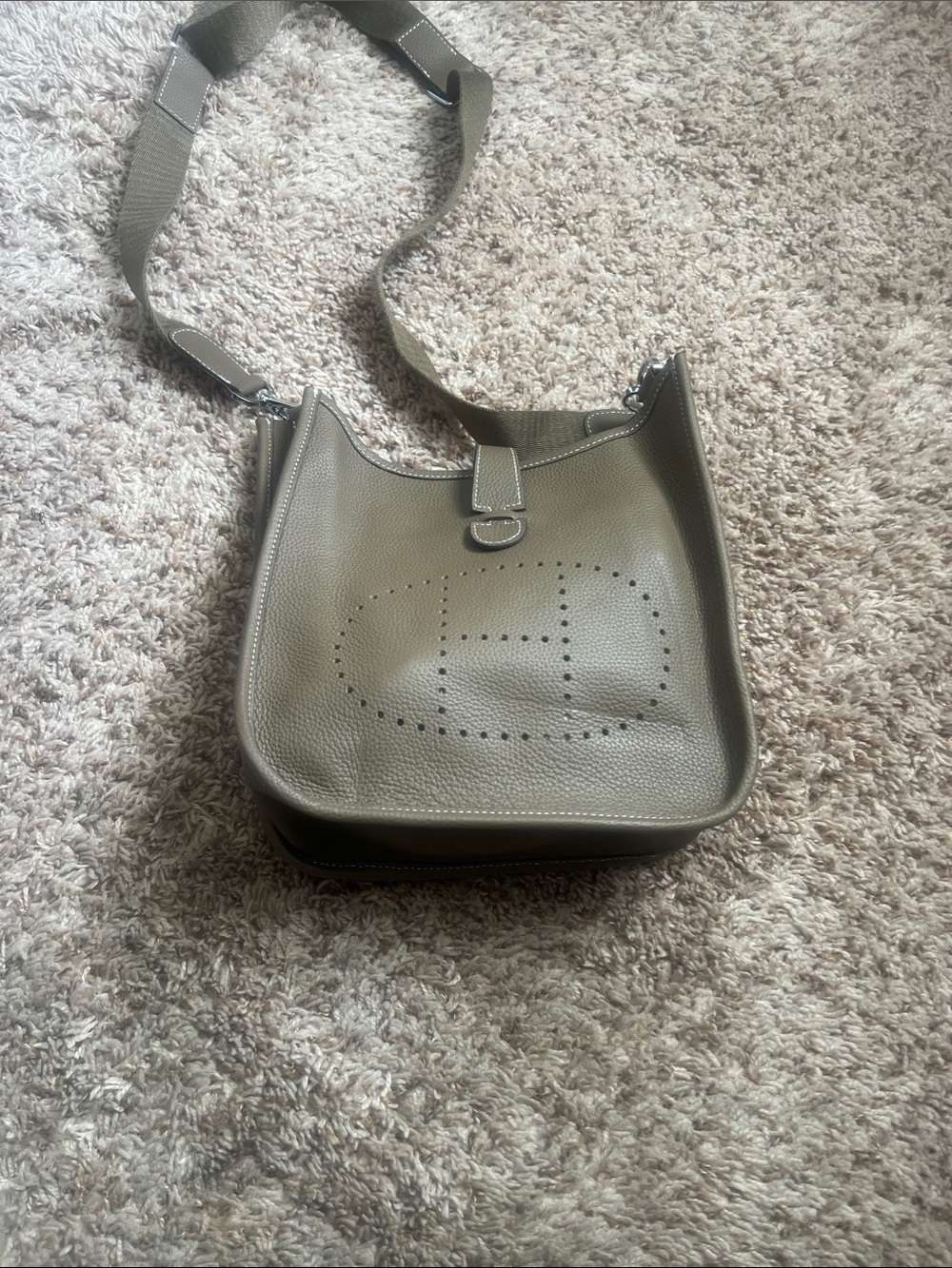 Taupe leather Crossbody bag
